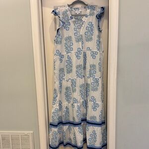 Mud Pie Blue and White Floral Dress